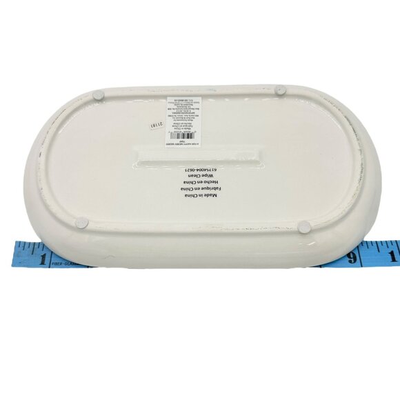 H For Happy Merry Merry Polka Dot Ceramic Serving Set 2 Plates 1 Tray 1 Canister - Picture 14 of 15